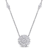 Round Cut Cubic Zirconia in 925 Sterling Silver Necklace 12