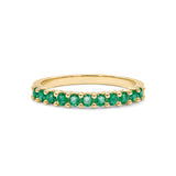 0.33 TCW Round Emerald Lab Made Diamond-May Birthstone Wedding Band 5