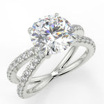 Stunning 2.0 CT Round Moissanite Engagement Ring with Criss-cross Pave Design 5