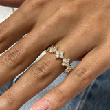 Stunning 1.0 CT Round Moissanite Stones Cluster Style Wedding Bands 4