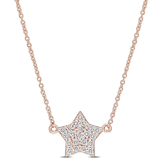 Round Cut Cubic Zirconia in 925 Sterling Silver Necklace 1