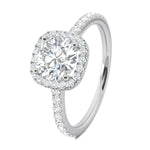 Stunning 0.4 TCW Cushion Moissanite Stones Halo and Pave Wedding Band 2