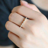 Stunning 0.4 CT Marquise Moissanite Stones Wedding Bands 5
