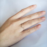 Stunning 0.2 TCW Round Moissanite Stones Curved Wedding Bands 7