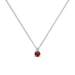 0.38 TCW Round Garnet Lab Made Diamond- January Birthstone Necklace 6