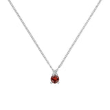 0.38 TCW Round Garnet Lab Made Diamond- January Birthstone Necklace 6