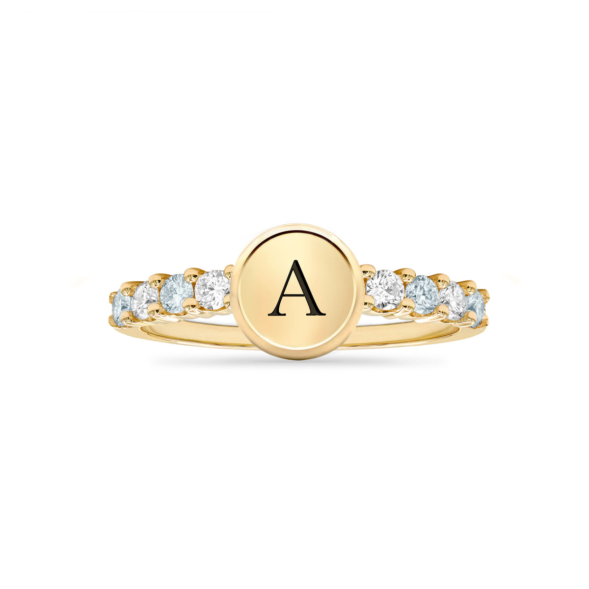 0.96 TCW Round Aquamarine Lab Made Diamond- March Birthstone Ring 5