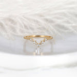 Stunning 0.10 TCW Round Moissanite Stones Curved Wedding Bands 1