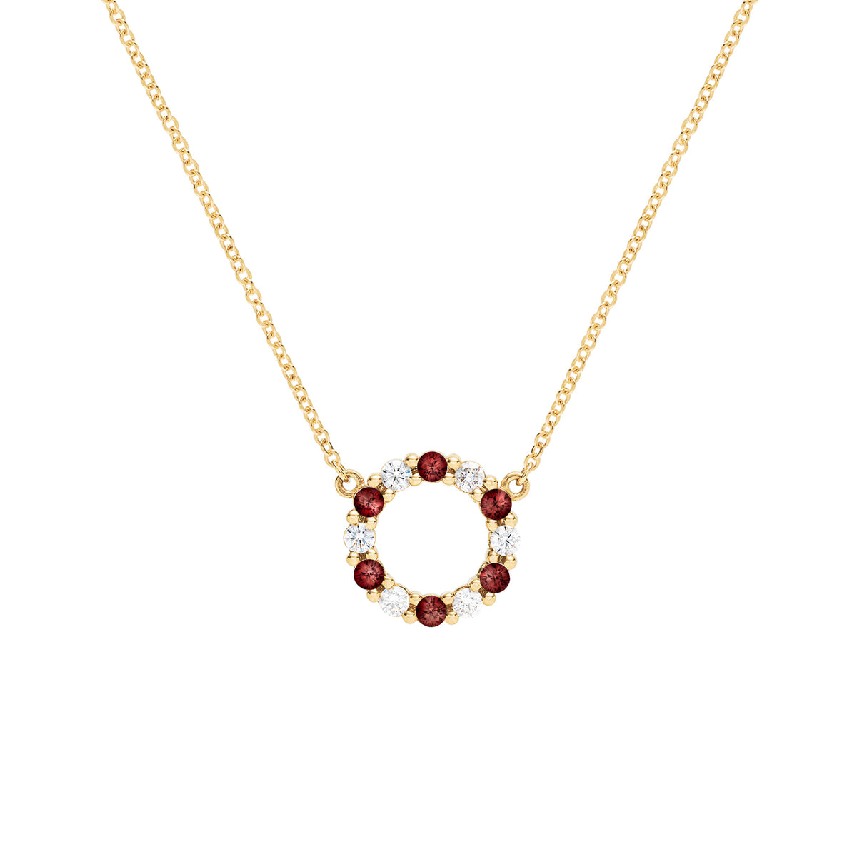 1.5 TCW Round Garnet Lab Made Diamond- January Birthstone Necklace 5