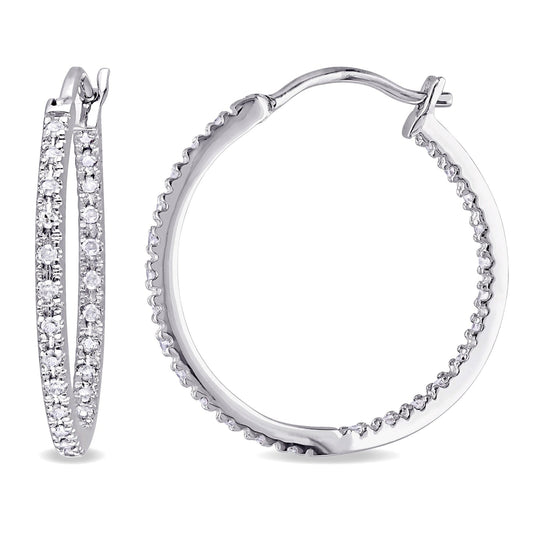 Round Cut Cubic Zirconia in 925 Sterling Silver Earrings 2