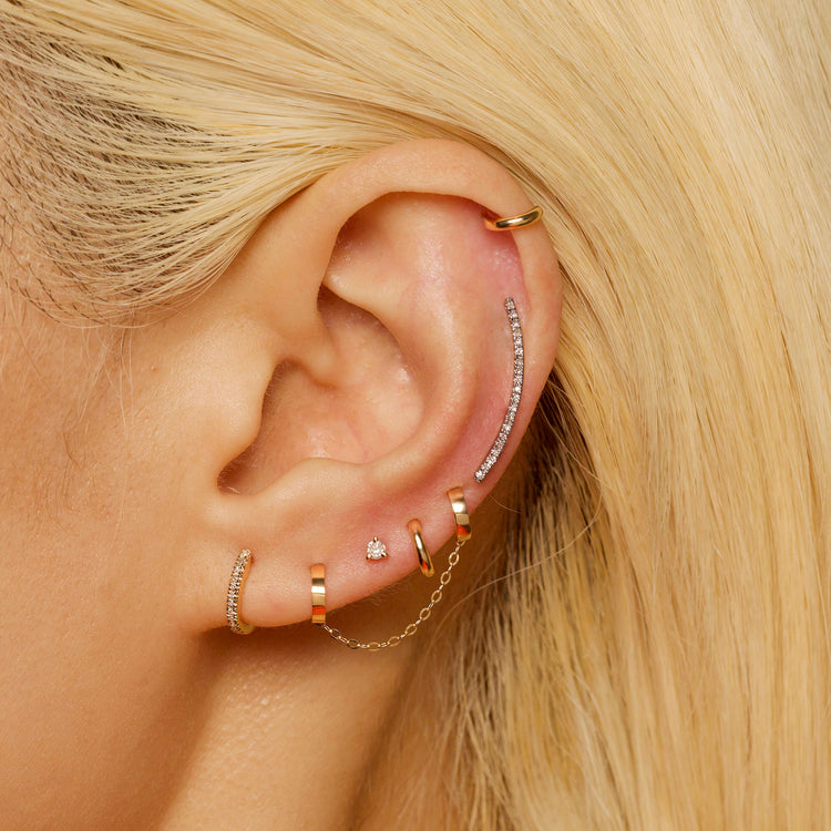 0.20 TCW Round Cut Moissanite Climber Earrings in Gold 10