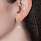 Round Cut Cubic Zirconia in 925 Sterling Silver Earrings 5
