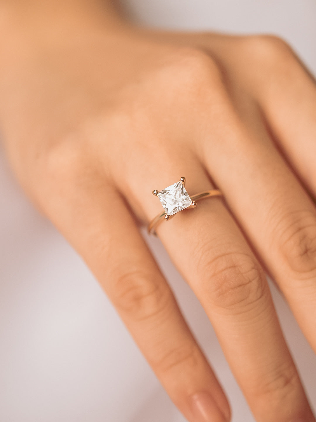 Stunning 1 CT Princess Moissanite Engagement Ring With Solitaire Design 10