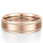 Classic Milgrain Wedding Band for Men's in Solid Gold 5