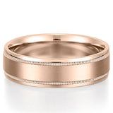Classic Milgrain Wedding Band for Men's in Solid Gold 5