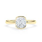 Stunning 2.0 CT Cushion Moissanite Engagement Ring with Half Bezel Design 1