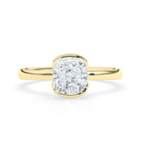 Stunning 2.0 CT Cushion Moissanite Engagement Ring with Half Bezel Design 1