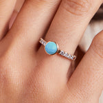 0.90 CT Round Topaz Lab Made Diamond-December Birthstone Engagement Ring 3