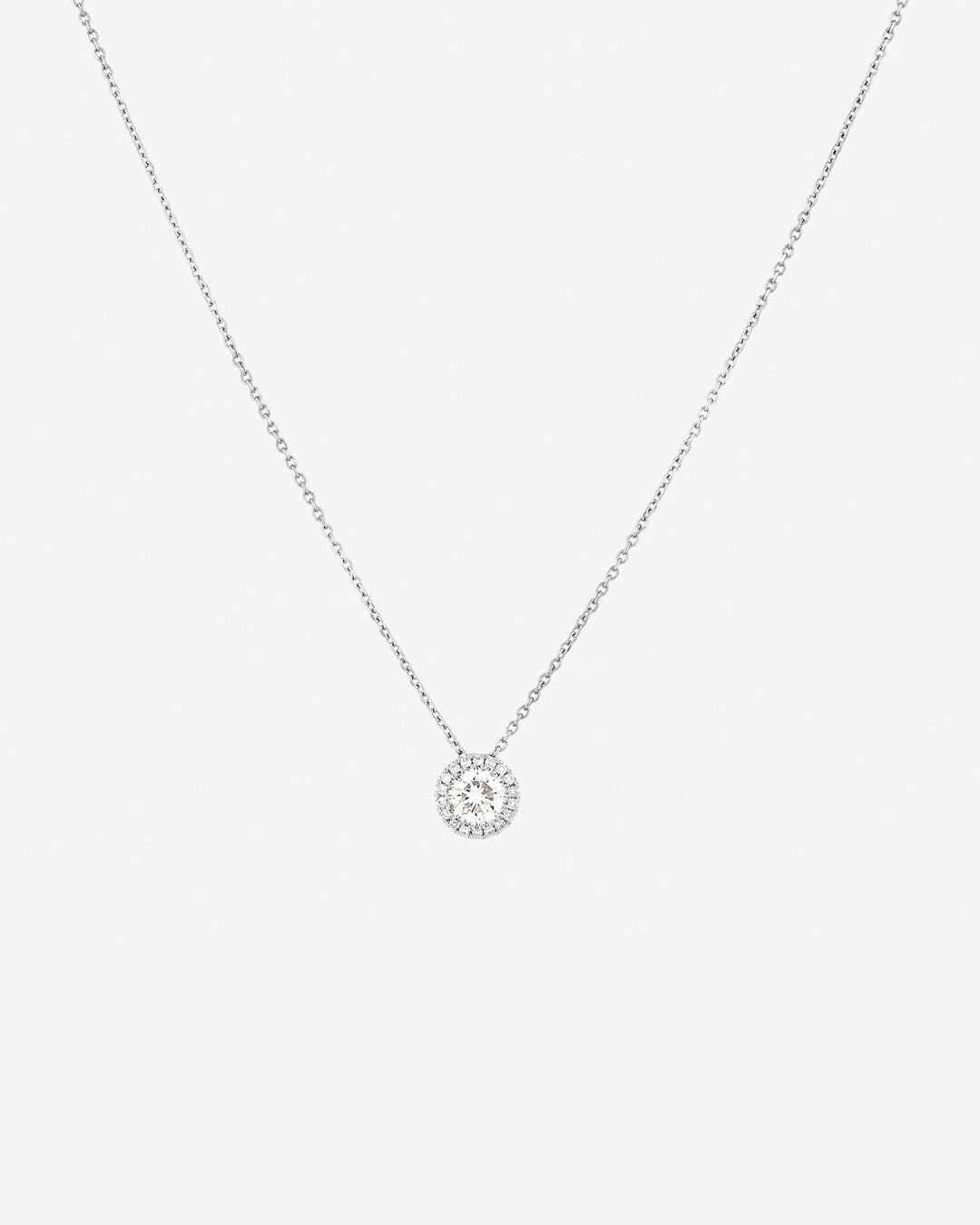 Round Cut Cubic Zirconia in 925 Sterling Silver Necklace 1