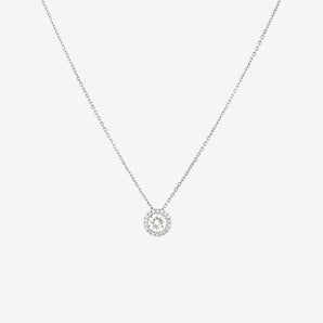 Round Cut Cubic Zirconia in 925 Sterling Silver Necklace