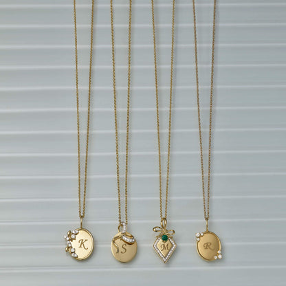 0.20 CT Round & Marquise Moissanite Diamond Secret Garden Medallion Pendant Necklace in Solid Gold 5