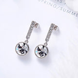 Round Cut Cubic Zirconia in 925 Sterling Silver Earrings 4