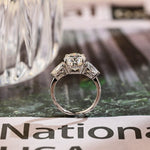 Stunning 3.0 CT Oval Moissanite Engagement Ring with 3 Stones Design 7