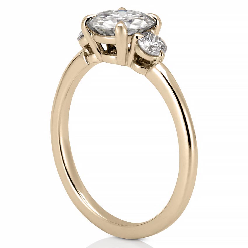 Stunning 0.50-1.50 CT Round Moissanite Engagement Ring with Three Stone Design 5