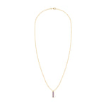 0.42 TCW Baguette Amethyst Lab Made Diamond- February Birthstone Three Stone Necklace 5