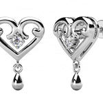 Round Cut Cubic Zirconia in 925 Sterling Silver Earrings 4
