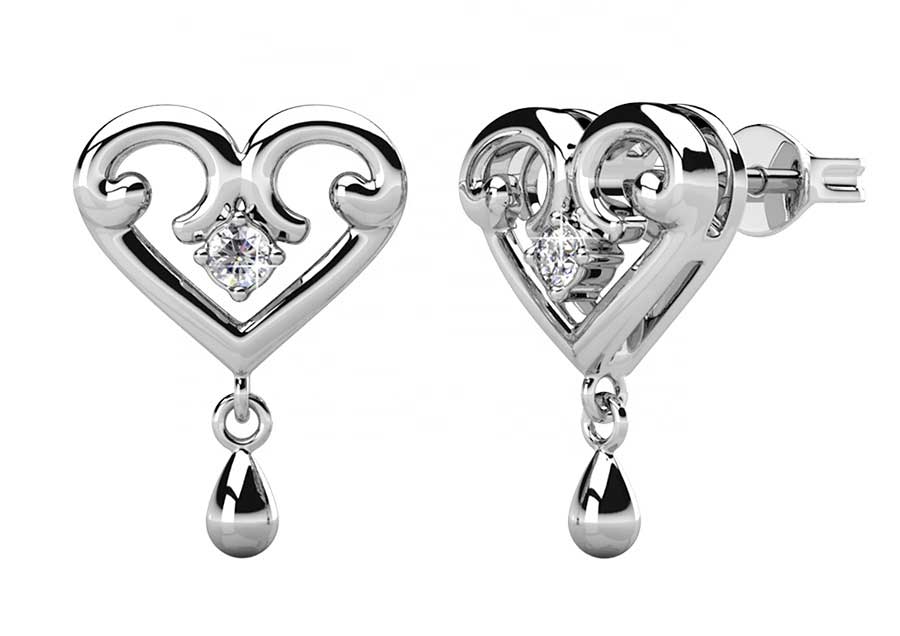 Round Cut Cubic Zirconia in 925 Sterling Silver Earrings 4