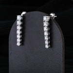 2.0 TCW Round Cut Moissanite Danglers Earrings in Gold 2