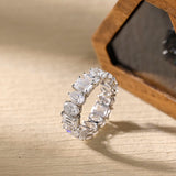 0.4 TCW Oval Pear & Emerald Cut Moissanite Bridal Wedding Band With Pave Style 4