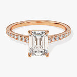 Stunning 1.0-2.0 CT Emerald Moissanite Engagement Ring with Pave Design 5