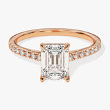 Stunning 1.0-2.0 CT Emerald Moissanite Engagement Ring with Pave Design 5