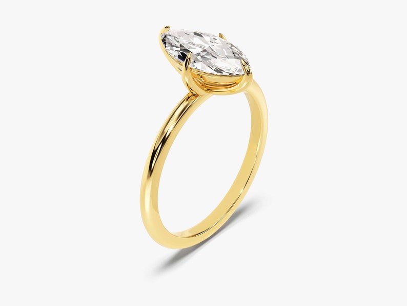 Stunning 1.5 CT Marquise Moissanite Engagement Ring with Solitaire Design 2