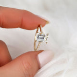Stunning 2.6 CT Emerald Moissanite Engagement Ring with Pave Design 7