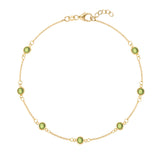 1.75 TCW Round Peridot Lab Made Diamond- August Birthstone Bracelet 1