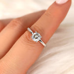 Stunning 1.0 CT Round Moissanite Engagement Ring with Solitaire Design 5