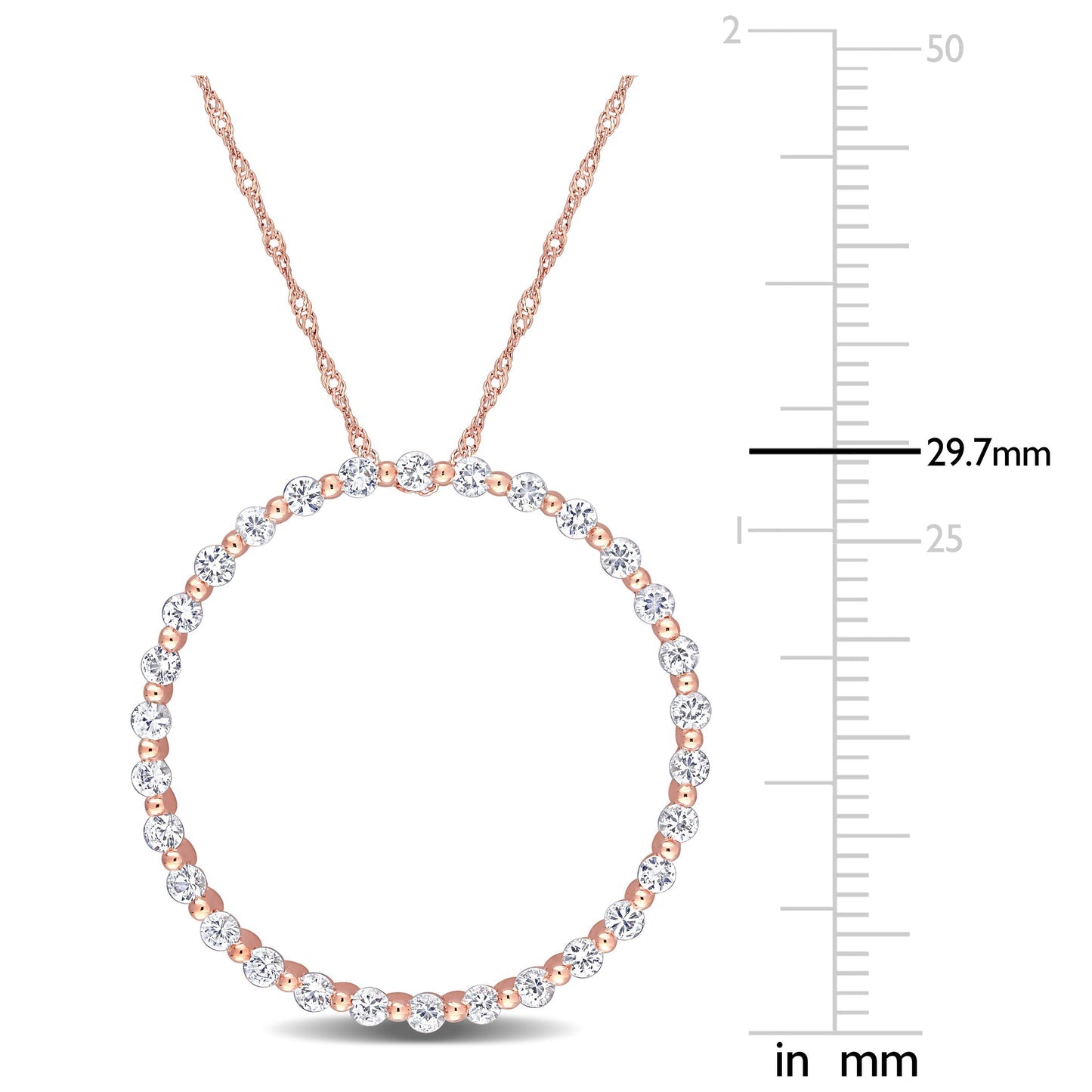 Round Cut Cubic Zirconia in 925 Sterling Silver Necklace 10