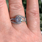 Round Cut Pave & Split Shank Style Cubic Zirconia in 925 Sterling Silver Ring 7