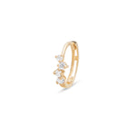 0.50 TCW Round Cut Moissanite Cluster Huggies Earrings in Gold 8