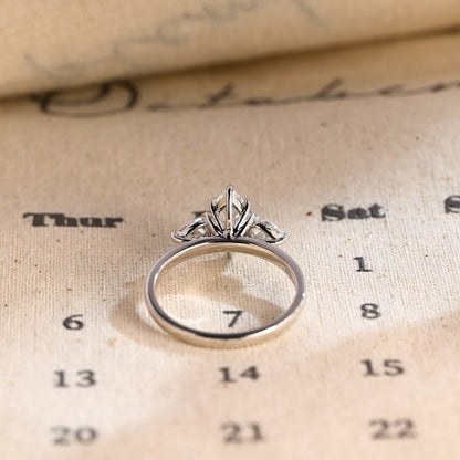 Stunning 3.0 CT Marquise Cut Moissanite Engagement Ring with 3 Stones Design 7