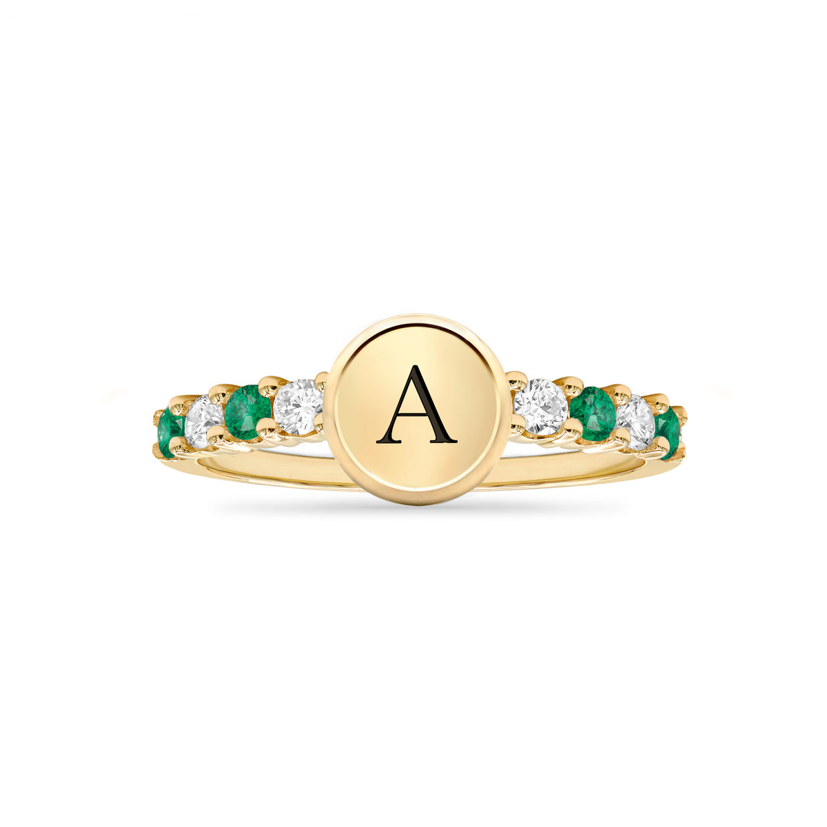 0.24TCW Round Emerald Lab Made Diamond- May Birthstone Engagement Ring 5