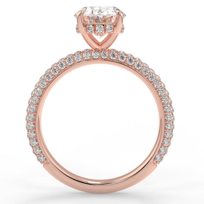 Stunning 2.11 CT Oval Moissanite Engagement Ring with Hidden Halo & Pave Design 8