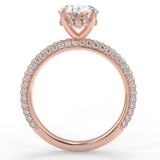 Stunning 2.11 CT Oval Moissanite Engagement Ring with Hidden Halo & Three Side Pave Design 8