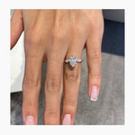 Stunning 1.75 CT Pear Moissanite Engagement Ring with Three Stone Design 4