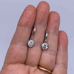 Round Cut Cubic Zirconia in 925 Sterling Silver Earrings 5