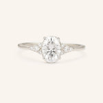 Stunning 0.40 CT Oval Moissanite Engagement Ring With Cluster Design 3