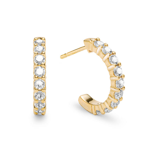 1.08 TCW Round Aquamarine Lab Made Diamond- March Birthstone Hoops 1